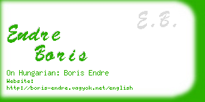 endre boris business card